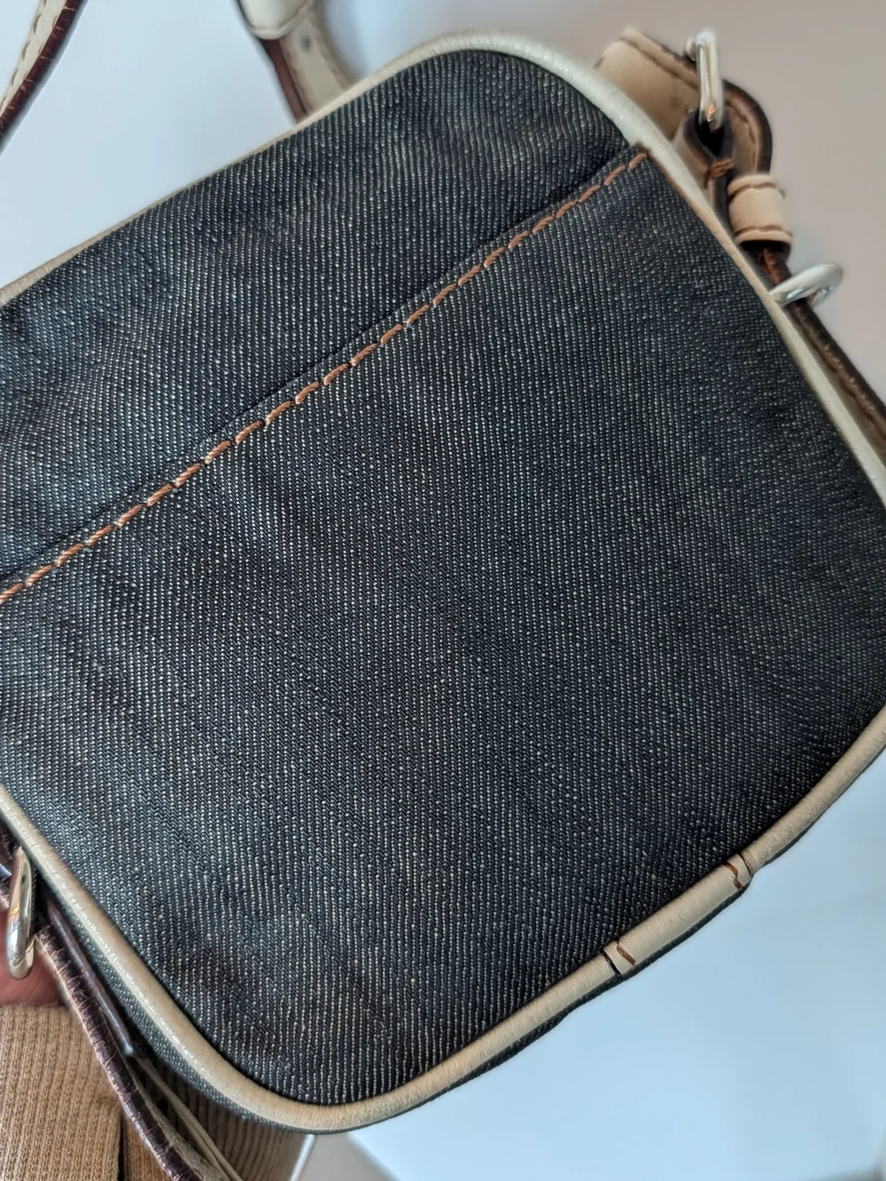 Loewe Denim Wood Beaded Anagram Crossbody Bag